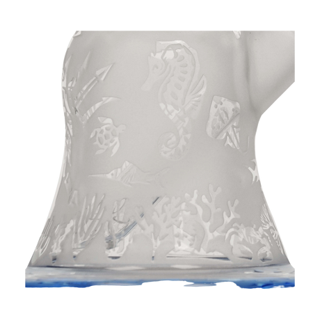 Close-up of Calibear Premium Sandblasted Bell Rig with intricate marine design, compact size for easy handling