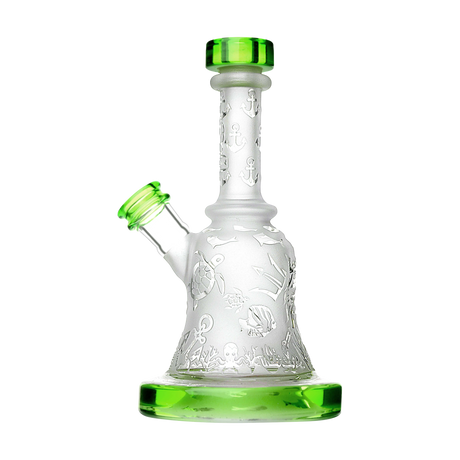 Calibear Premium Sandblasted Bell Rig with intricate designs, 14mm joint, front view on white background