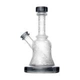 Calibear Premium Sandblasted Bell Rig with intricate design, 6" height, and percolator - front view