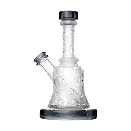 Calibear Premium Sandblasted Bell Rig with intricate design, 6" height, and percolator - front view