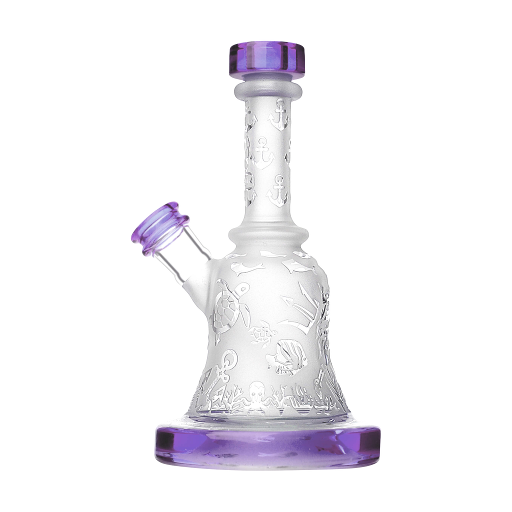 Calibear Premium Sandblasted Bell Rig, compact 6" height, with intricate design and female joint, front view