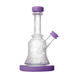 Calibear Premium Sandblasted Bell Rig with intricate design, 6" height, and percolator, front view