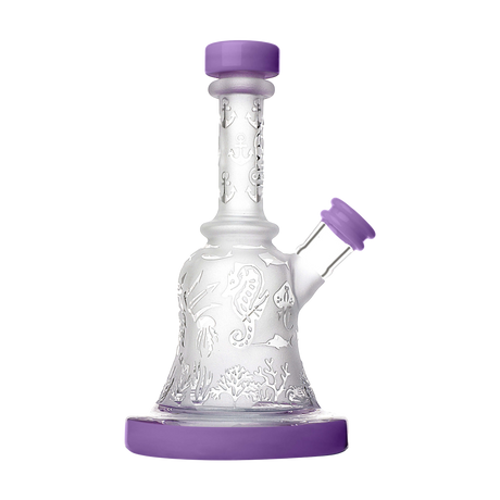 Calibear Premium Sandblasted Bell Rig with intricate design, 6" height, and percolator, front view