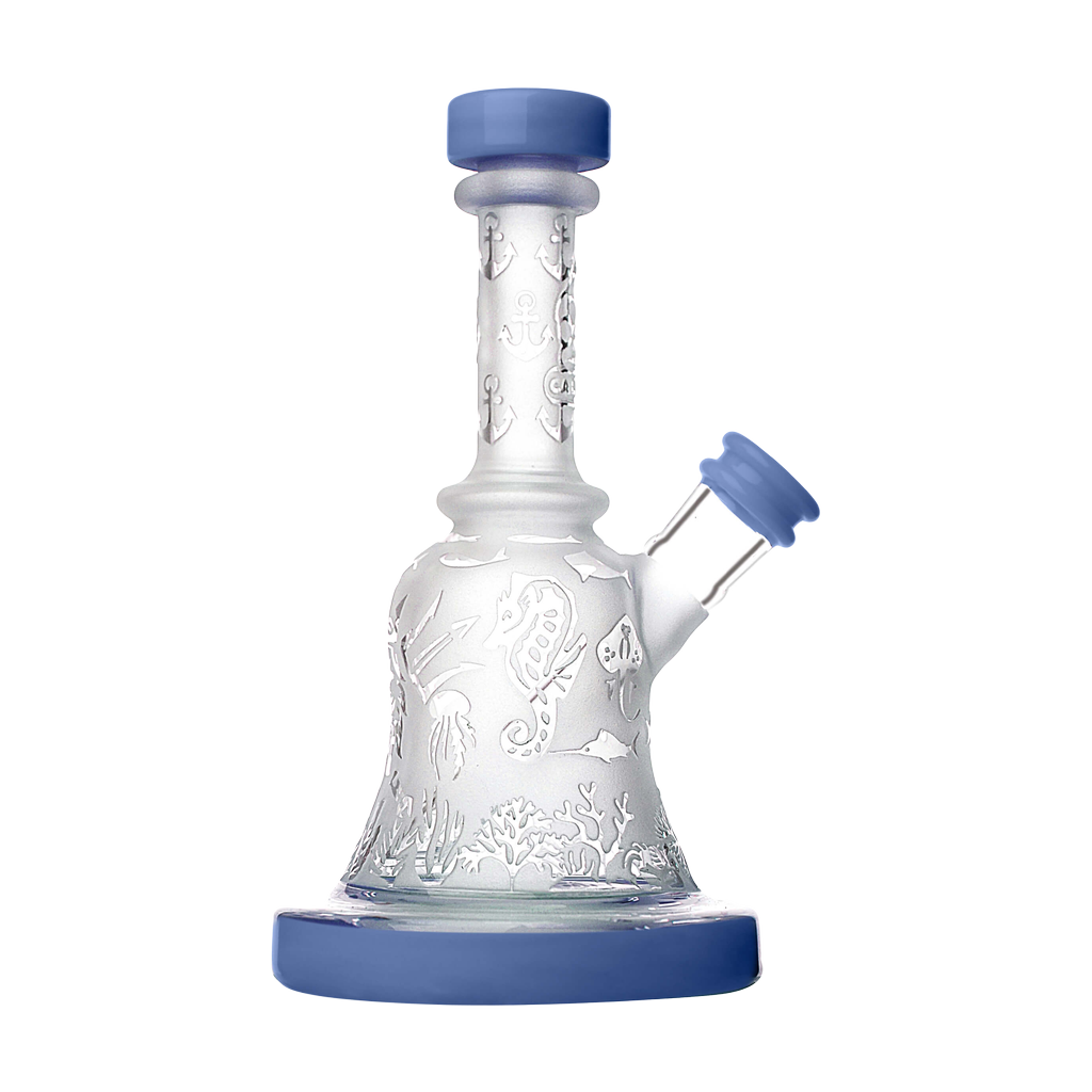 Calibear Sandblasted Bell Rig with intricate design, compact 6" size, and 14mm female joint - Front View