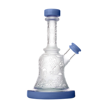 Calibear Sandblasted Bell Rig with intricate design, compact 6" size, and 14mm female joint - Front View