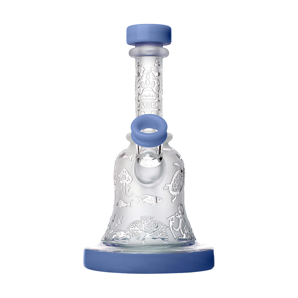 Calibear Premium Sandblasted Bell Rig front view with intricate marine design, 6" compact size for easy portability