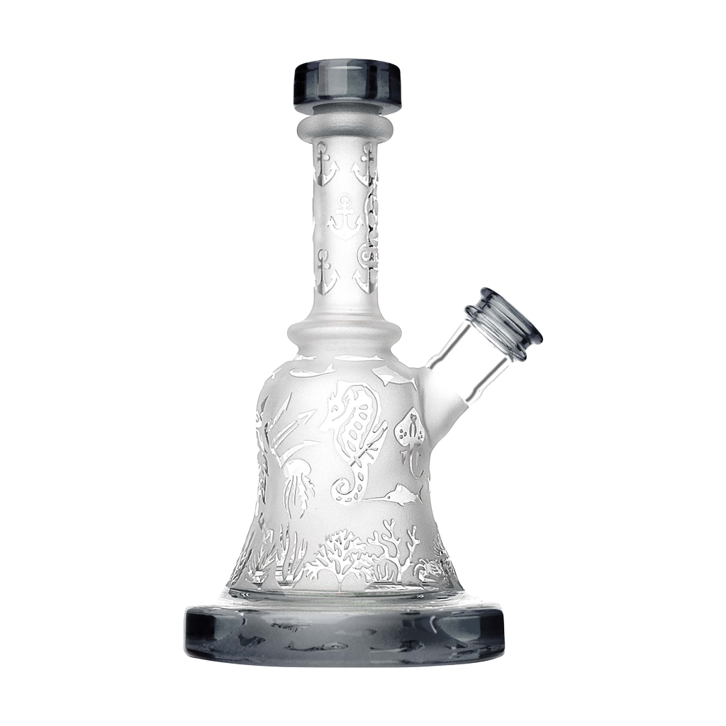 Calibear Premium Sandblasted Bell Rig - Compact 6" Dab Rig with Intricate Design