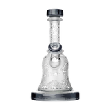 Calibear Premium Sandblasted Bell Rig with intricate design, 6" height, and 14mm female joint - front view