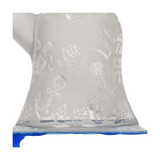 Calibear Premium Sandblasted Bell Rig close-up showcasing intricate marine design on borosilicate glass