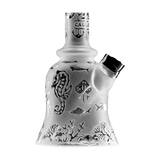 Calibear Sandblasted Bell Rig with intricate marine design, compact 6" height, perfect for concentrates