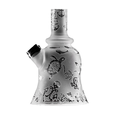 Calibear Premium Sandblasted Bell Rig with intricate marine design, 6" compact size, front view on white background