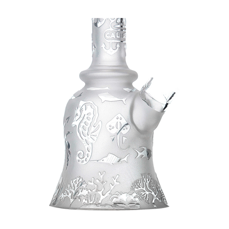 Calibear Premium Sandblasted Bell Rig with intricate marine design, 14mm female joint, and percolator