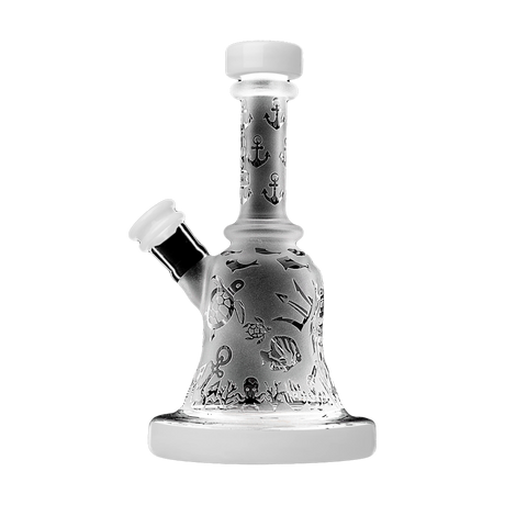 Calibear Premium Sandblasted Bell Rig, compact 6" height, 14mm joint, front view on white background