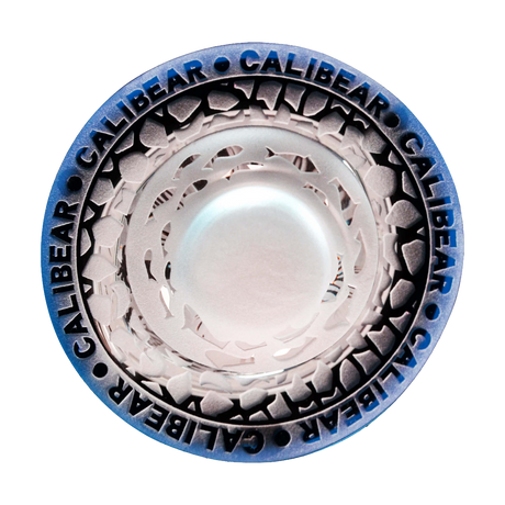Calibear Premium Sandblasted Bell Rig with intricate design, top view on white background