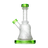 Calibear Premium Sandblasted Bell Rig in Lime Green, 6" Compact Size, Borosilicate Glass, Front View