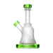 Calibear Premium Sandblasted Bell Rig in Lime Green, 6" Compact Size, Borosilicate Glass, Front View