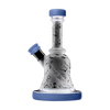 Calibear Premium Sandblasted Bell Rig in Milky Blue, compact 6" height, 14mm female joint, front view