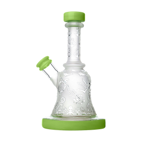 Calibear Premium Sandblasted Bell Rig in Milky Green with intricate design, compact size, and percolator