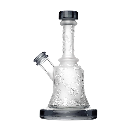 Calibear Sandblasted Bell Rig, 6" Compact Borosilicate Glass, 14mm Female Joint, Front View