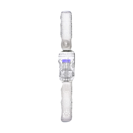 Calibear Premium Sandblasted Straight Tube Bong in Purple, Front View, 16" Tall with Deep Bowl