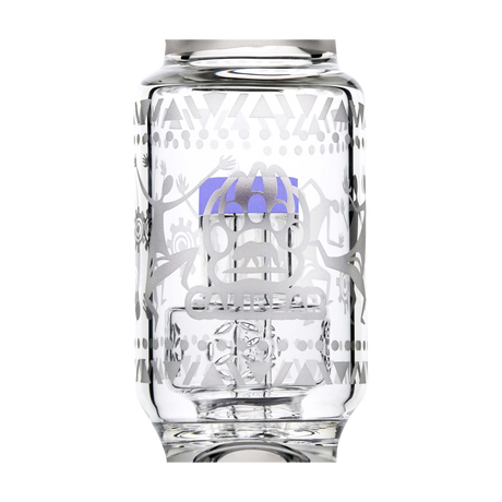 Calibear Premium Sandblasted Sol Straight Tube Bong in Clear with Purple Accents - Front View