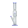 Calibear Premium Sandblasted Sol Straight Tube in Milky Purple with intricate designs, front view