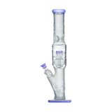 Calibear Premium Sandblasted Sol Straight Tube in Milky Purple with intricate designs, front view