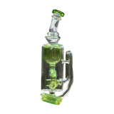 Calibear Puffco Attachment Klein in Lime Green, outdoor side view showcasing sleek design