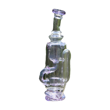 Calibear Puffco Attachment Klein in purple, outdoor side view on natural background