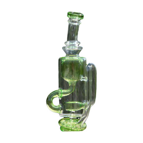 Calibear Puffco Attachment Klein in green, side view on natural backdrop, for e-rig vaporizer customization
