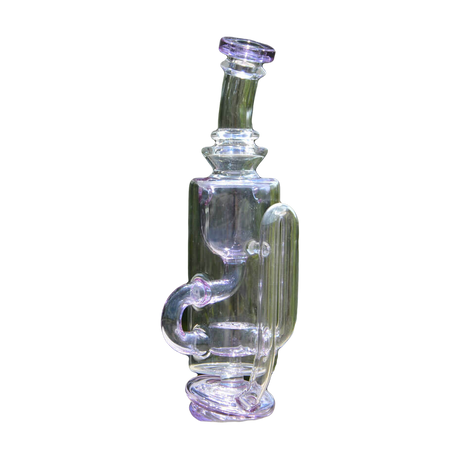 Calibear Puffco Attachment Klein in Green and Purple - Outdoor Side View