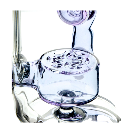 Calibear Puffco Attachment Klein in Purple - Close-up Side View of Glass E-Rig