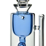 Calibear Puffco Attachment Klein in vibrant blue, clear glass side view for e-rigs