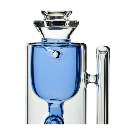 Calibear Puffco Attachment Klein in vibrant blue, clear glass side view for e-rigs