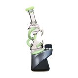 Calibear Puffco Attachment Mini Recycler in Milky Green, Borosilicate Glass for Concentrates, Side View