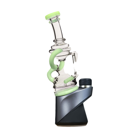 Calibear Puffco Attachment Mini Recycler in Milky Green, Borosilicate Glass for Concentrates, Side View