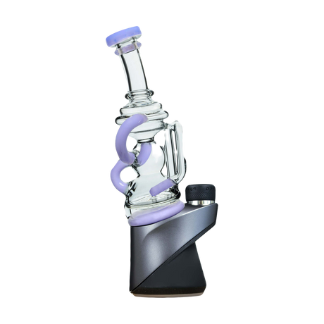 Calibear Puffco Attachment Mini Recycler in Milky Purple, Borosilicate Glass, Front View