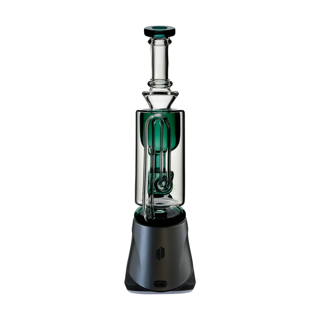 Calibear Puffco Attachment Torus in Green and Purple for Concentrates - Front View