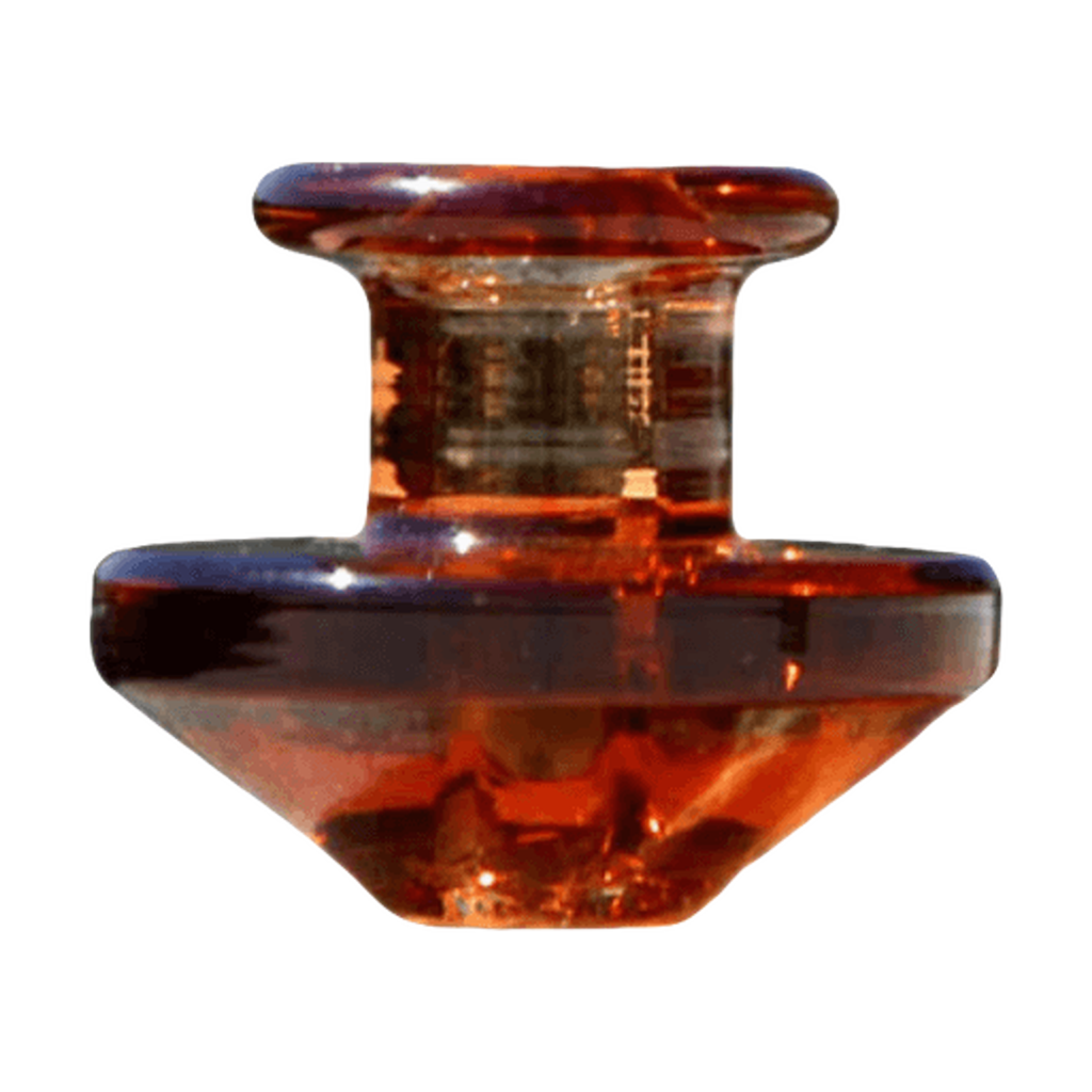 Calibear Puffco Peak Carb Cap in Amber, Bubble Design for Concentrates - Front View