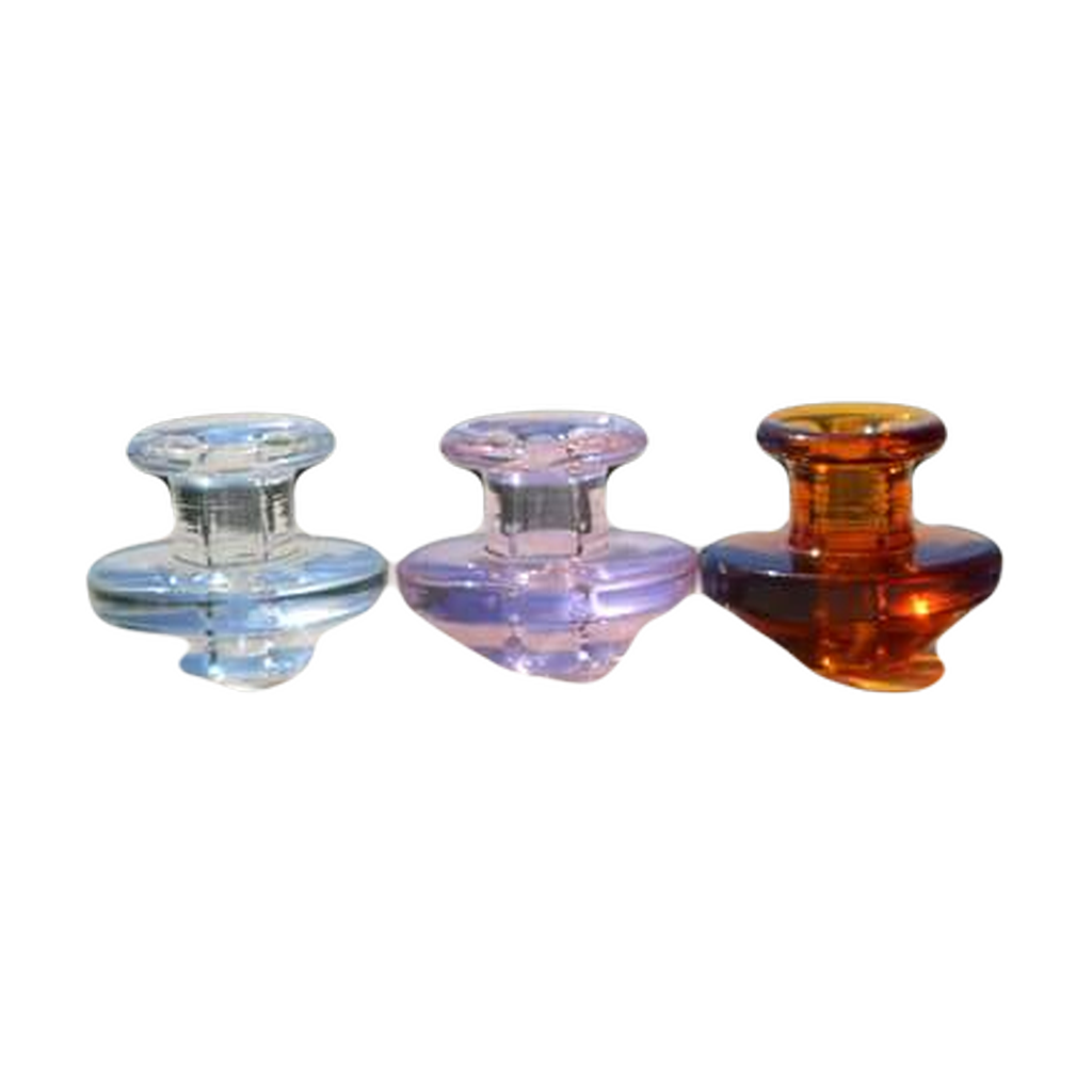 Calibear Puffco Peak Carb Cap set in various colors displayed side by side for dab rigs