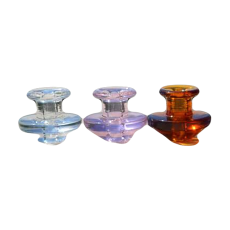 Calibear Puffco Peak Carb Cap set in various colors displayed side by side for dab rigs