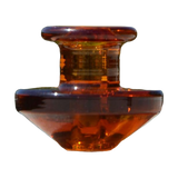 Calibear Puffco Peak Carb Cap in amber glass, compact design, perfect for dab rigs - front view