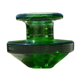 Calibear Puffco Peak Carb Cap in green, bubble design for efficient airflow control, front view