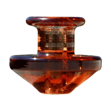 Calibear Puffco Peak Carb Cap in amber color, bubble design for efficient airflow, front and angled view