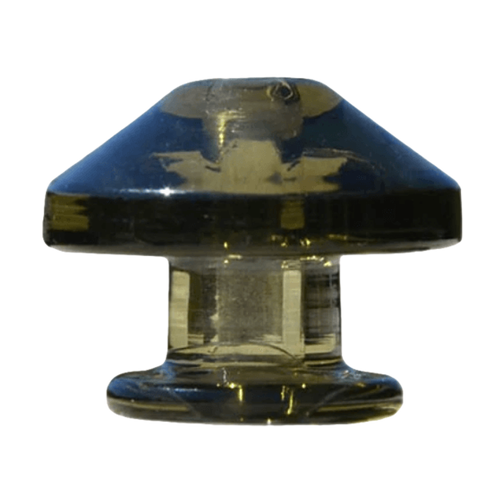 Calibear Puffco Peak Carb Cap in Transparent Black, Front View, for Enhanced Dabbing Experience