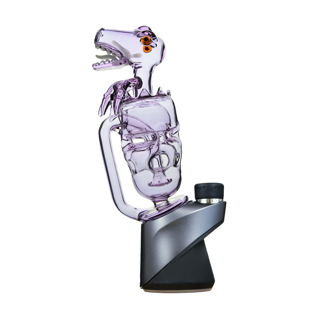 Calibear Puffco Peak Fab Dino Glass Dab Rig with Showerhead Percolator - Side View