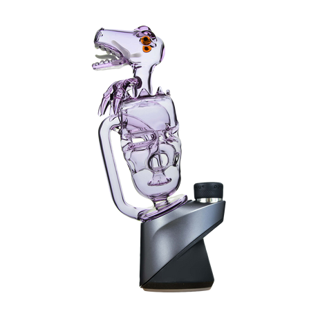 Calibear Puffco Peak Fab Dino Glass Dab Rig with Showerhead Percolator - Side View