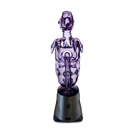 Calibear Puffco Peak Fab Dino Glass Attachment in Purple with Showerhead Percolator - Front View