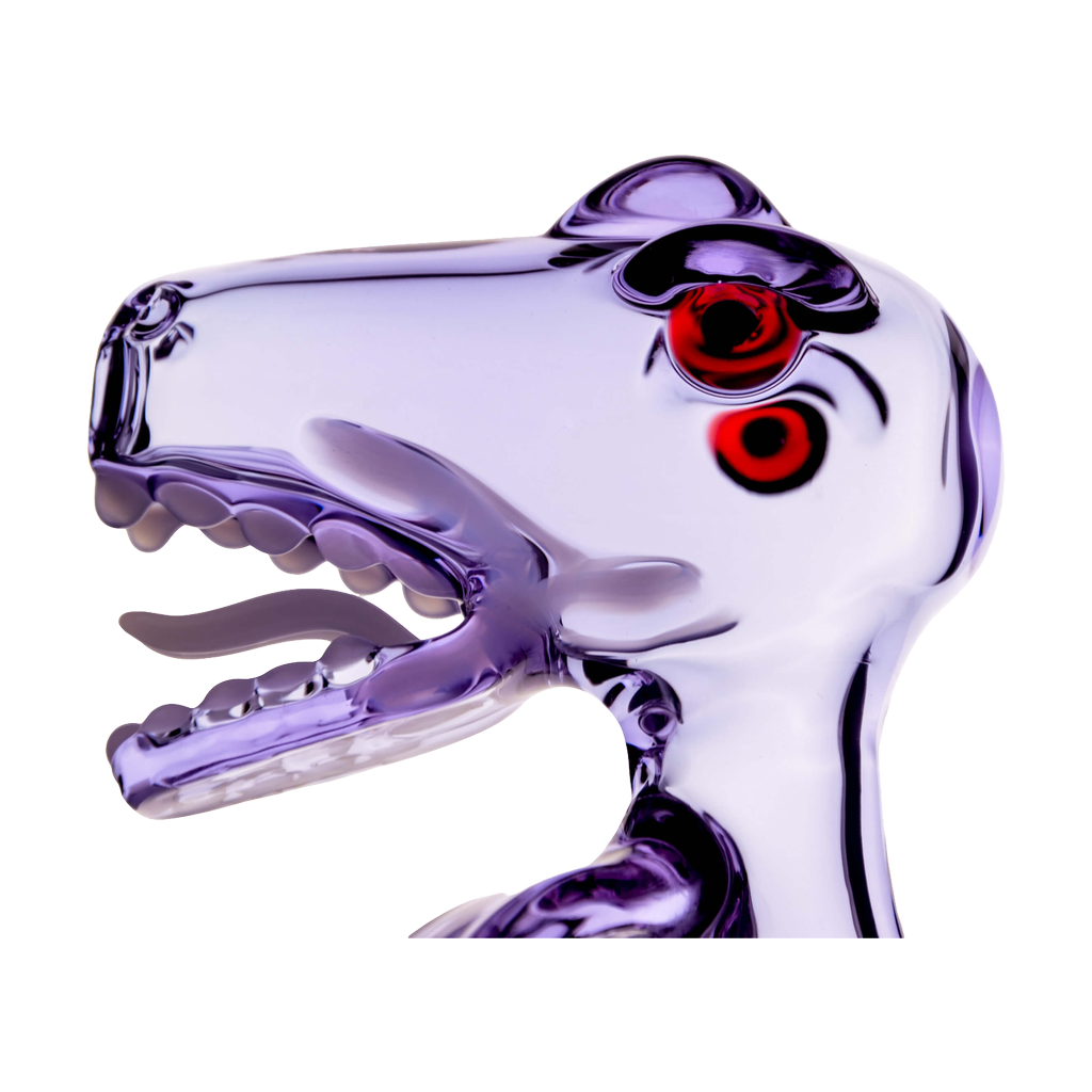 Calibear Puffco Peak Fab Dino Glass Attachment Close-up with Intricate Detailing