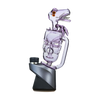 Calibear Puffco Peak Fab Dino Glass Dab Rig in Purple with Showerhead Percolator - Side View